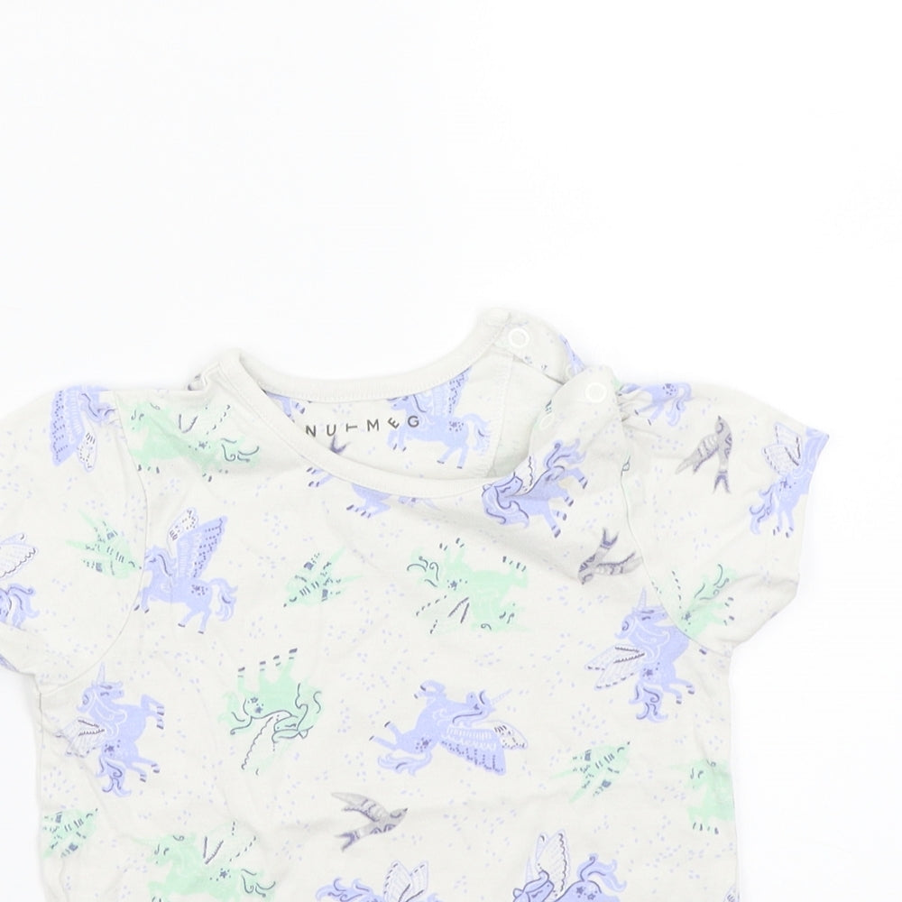 Nutmeg Girls White  Rayon Basic T-Shirt Size 2 Years