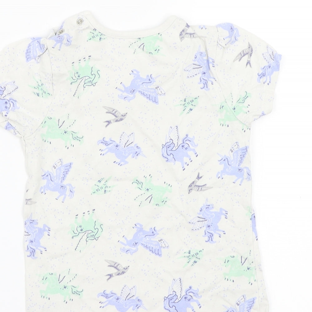 Nutmeg Girls White  Rayon Basic T-Shirt Size 2 Years