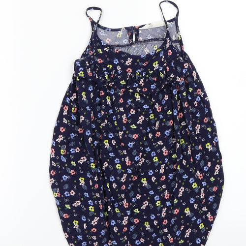 H&M Girls Blue Floral Canvas Basic T-Shirt Size 4 Years