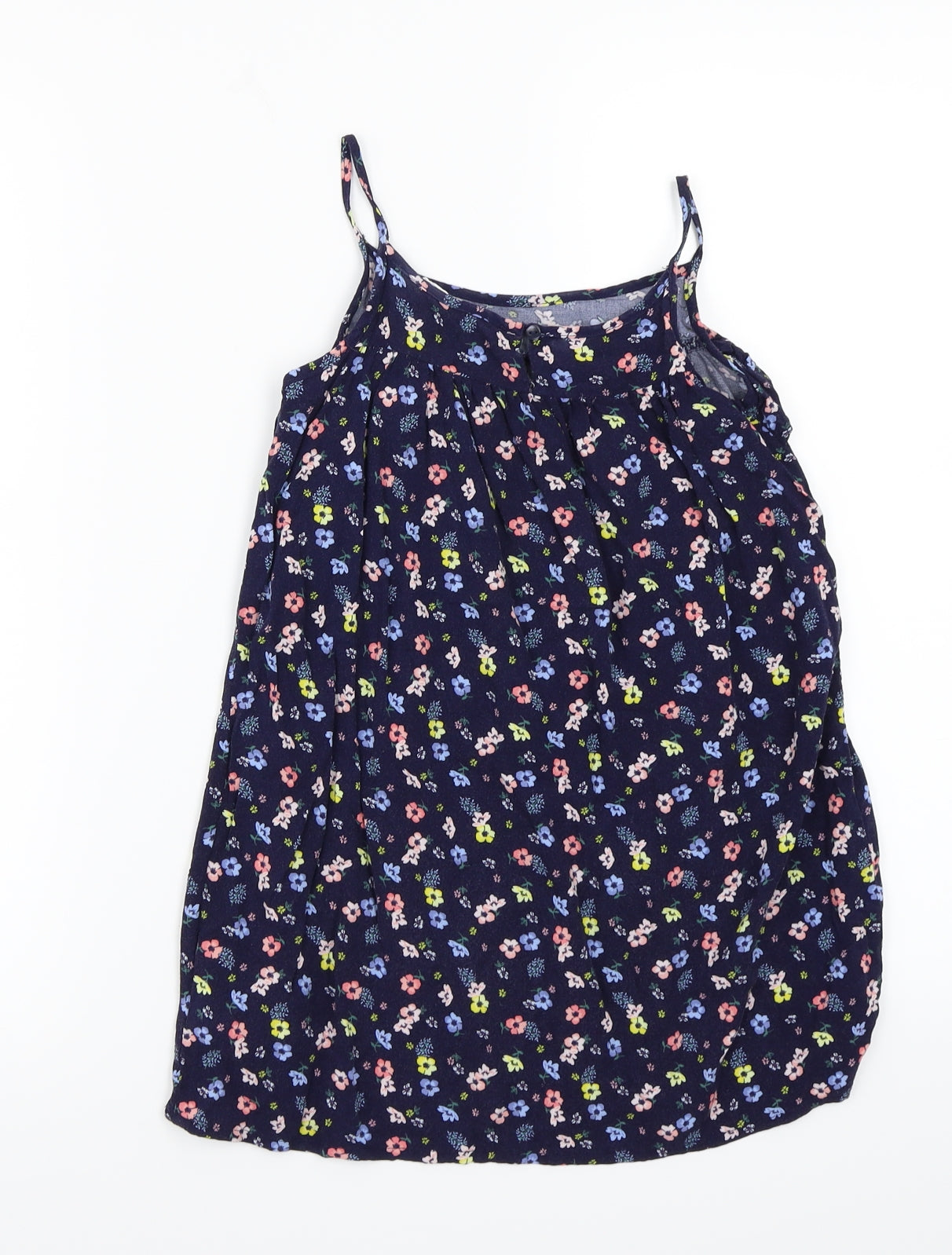 H&M Girls Blue Floral Canvas Basic T-Shirt Size 4 Years