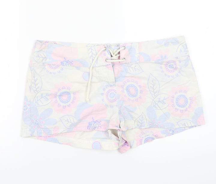 Papaya Womens Blue Floral Bermuda Shorts Size 12
