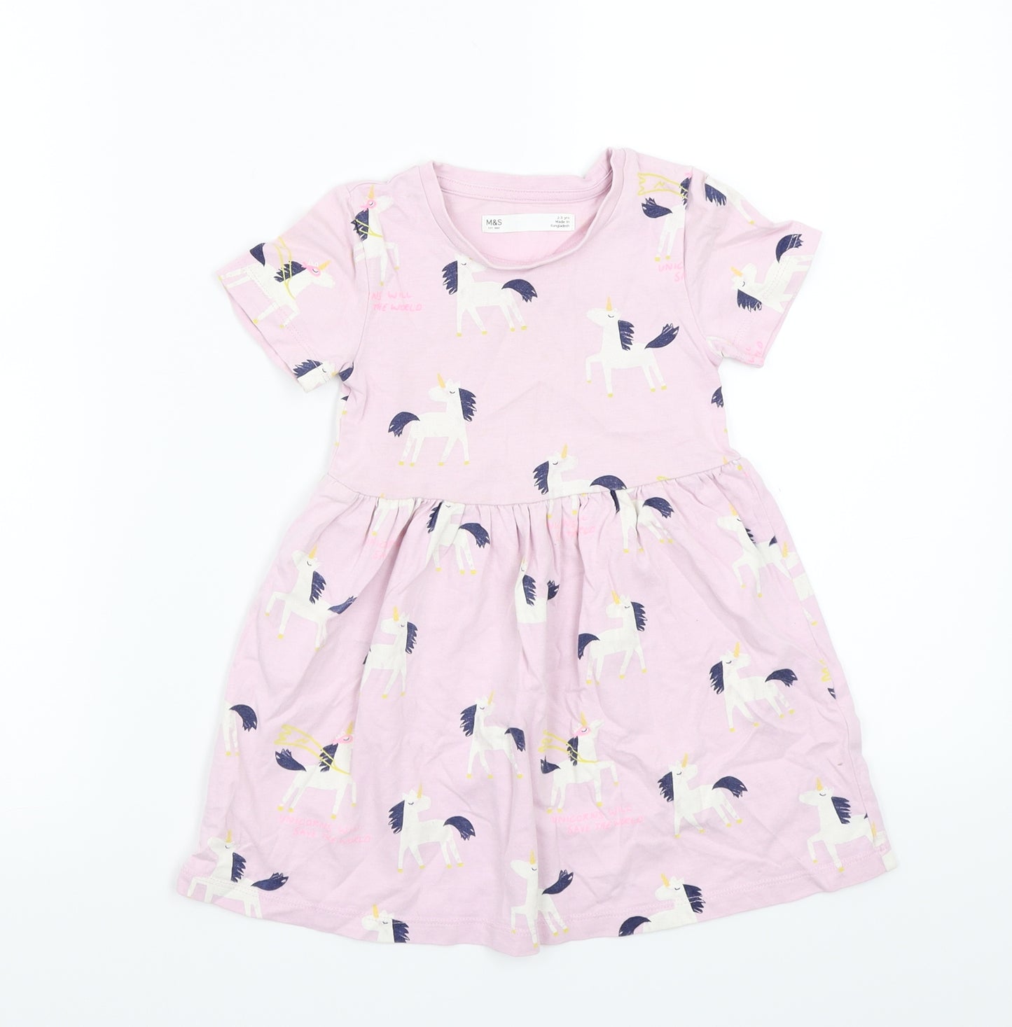 Marks and Spencer Girls Purple   A-Line  Size 2-3 Years