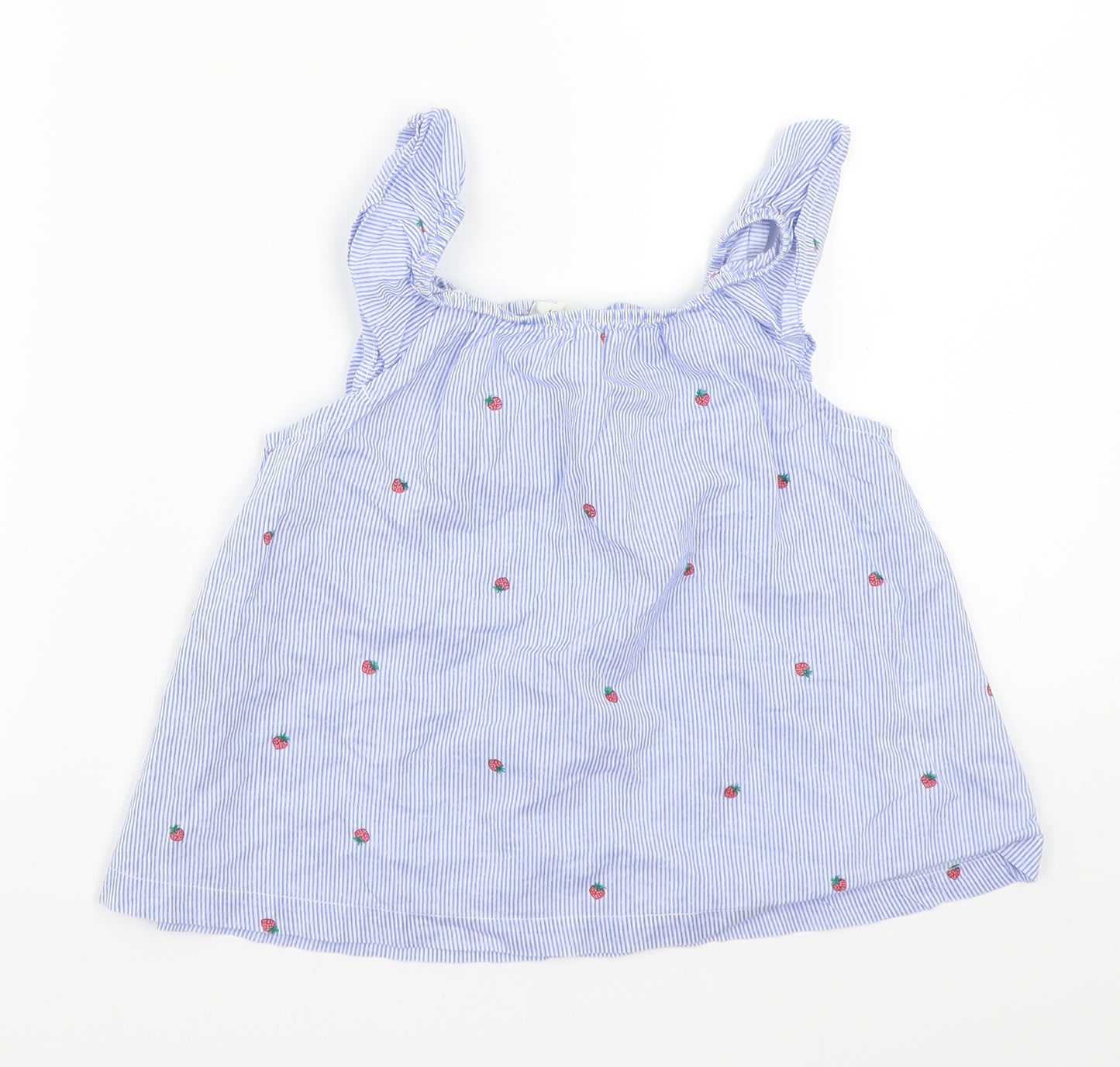 H&M Girls Blue Floral  Basic T-Shirt Size 5 Years