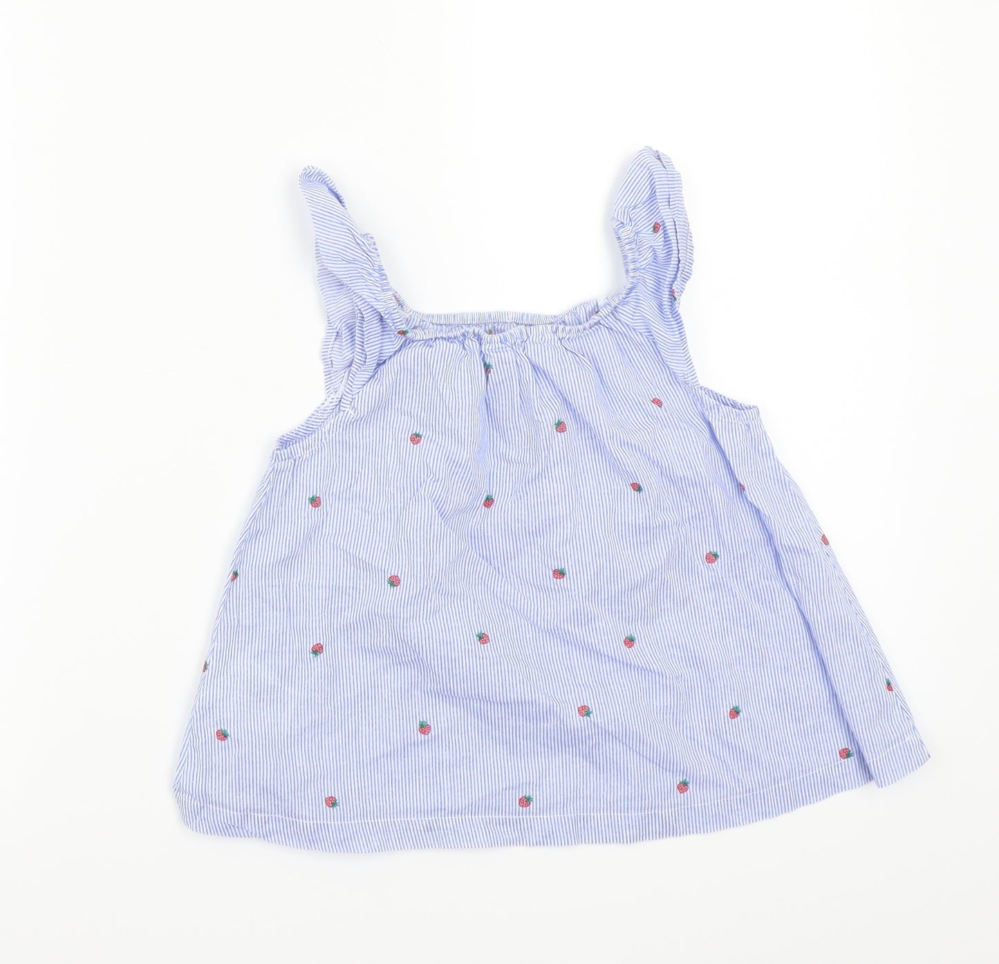 H&M Girls Blue Floral  Basic T-Shirt Size 5 Years