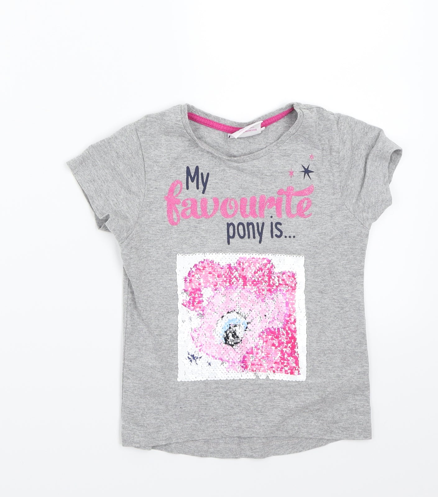 My Little Pony Girls Grey   Basic T-Shirt Size 5-6 Years