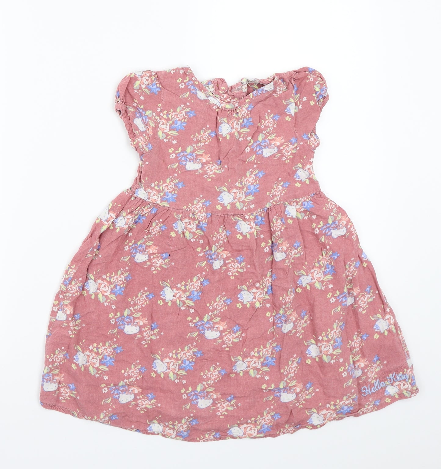 Marks and Spencer Girls Pink Floral  A-Line  Size 4-5 Years