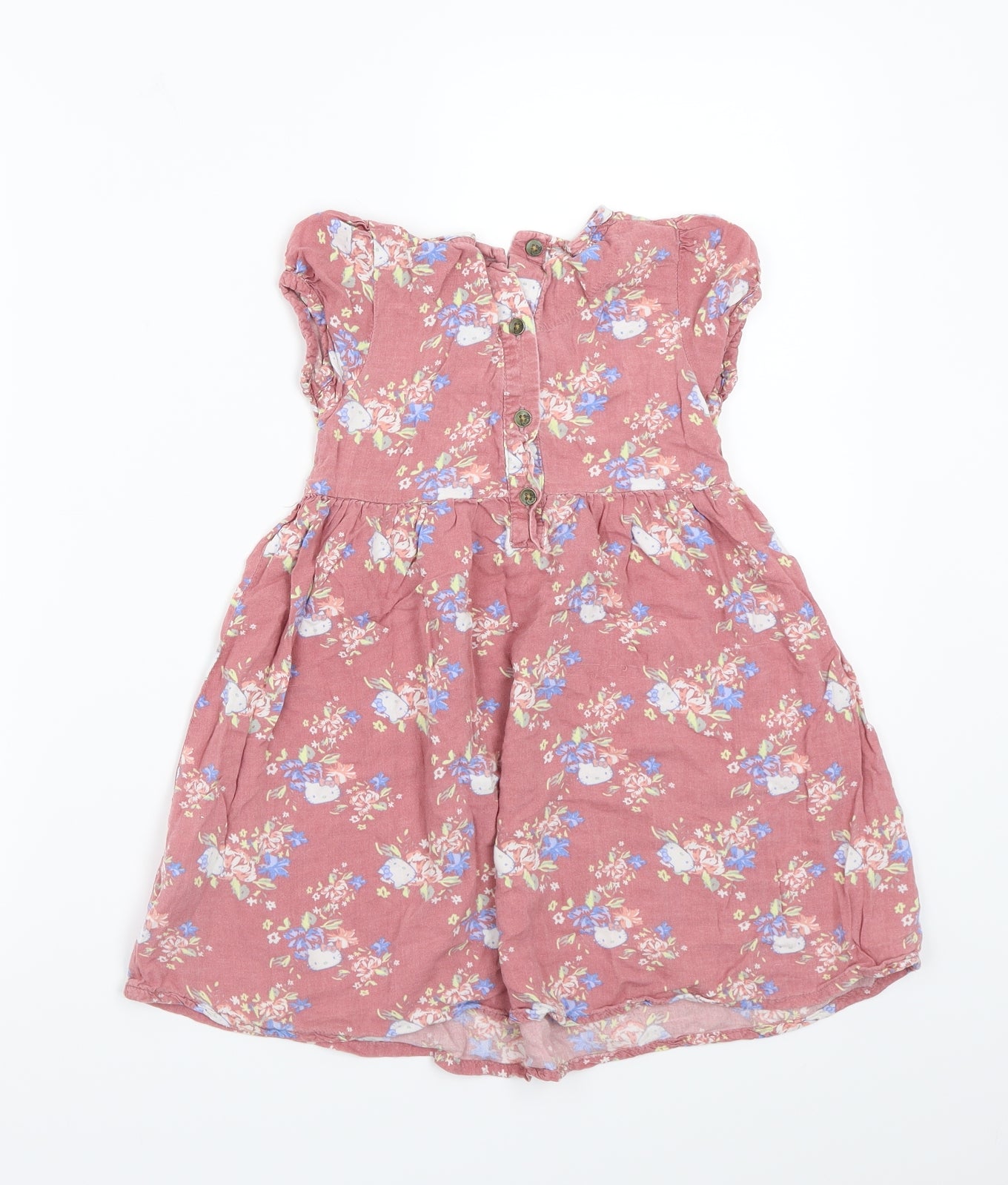 Marks and Spencer Girls Pink Floral  A-Line  Size 4-5 Years