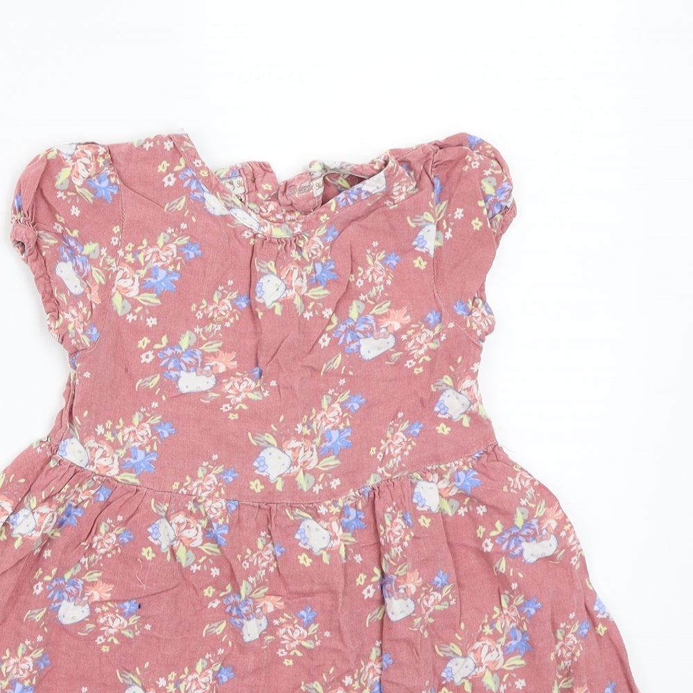 Marks and Spencer Girls Pink Floral  A-Line  Size 4-5 Years