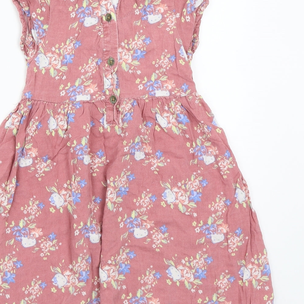 Marks and Spencer Girls Pink Floral  A-Line  Size 4-5 Years