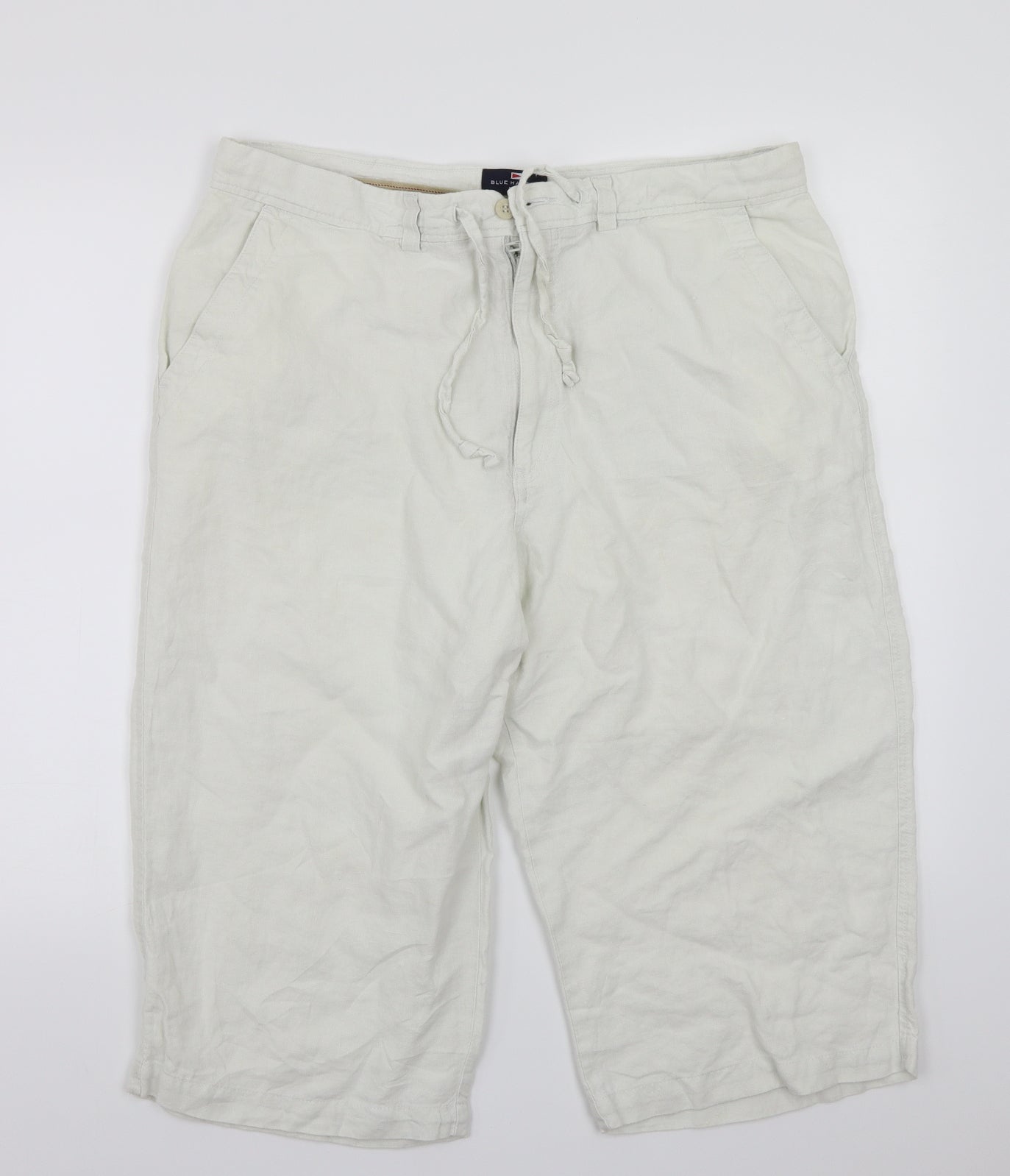 Marks and Spencer Womens White   Cropped Trousers Size 38