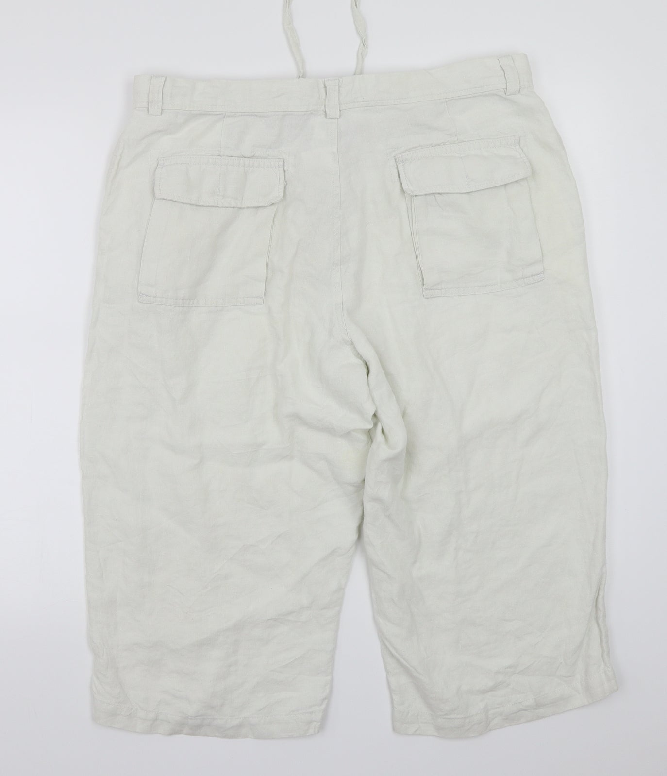Marks and Spencer Womens White   Cropped Trousers Size 38
