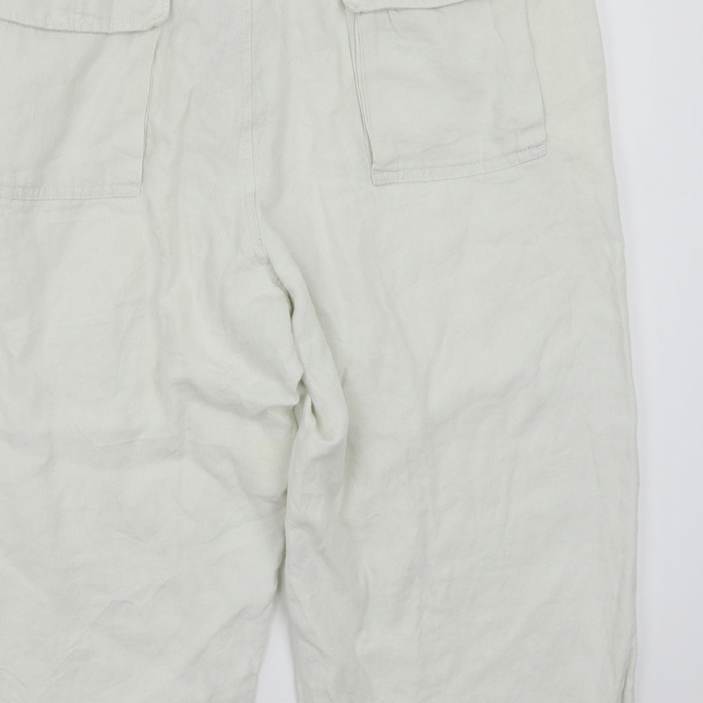 Marks and Spencer Womens White   Cropped Trousers Size 38