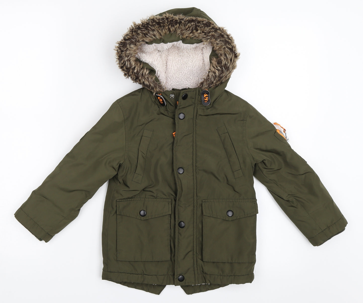 Primark Boys Green   Parka Coat Size 2-3 Years