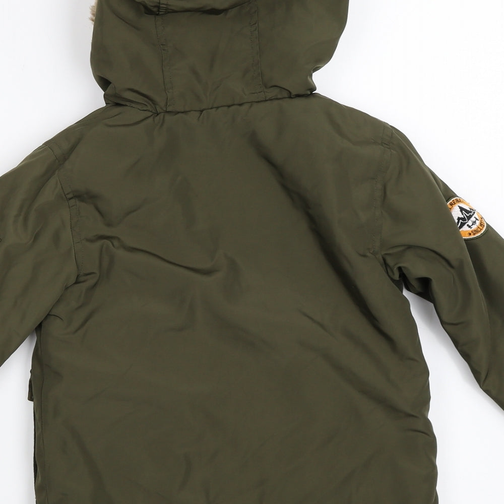Primark Boys Green   Parka Coat Size 2-3 Years