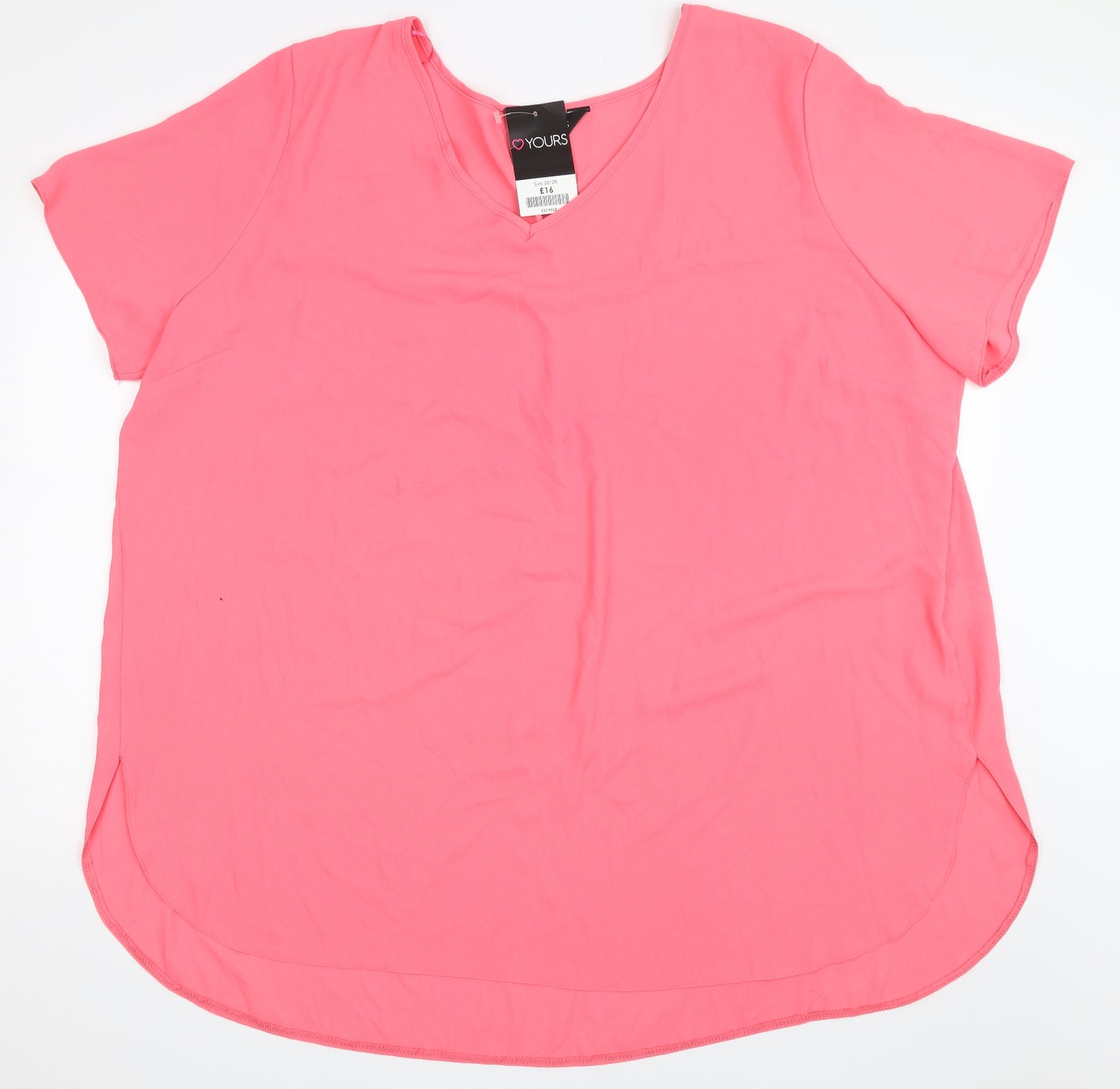 Yours Womens Pink   Basic Blouse Size 26
