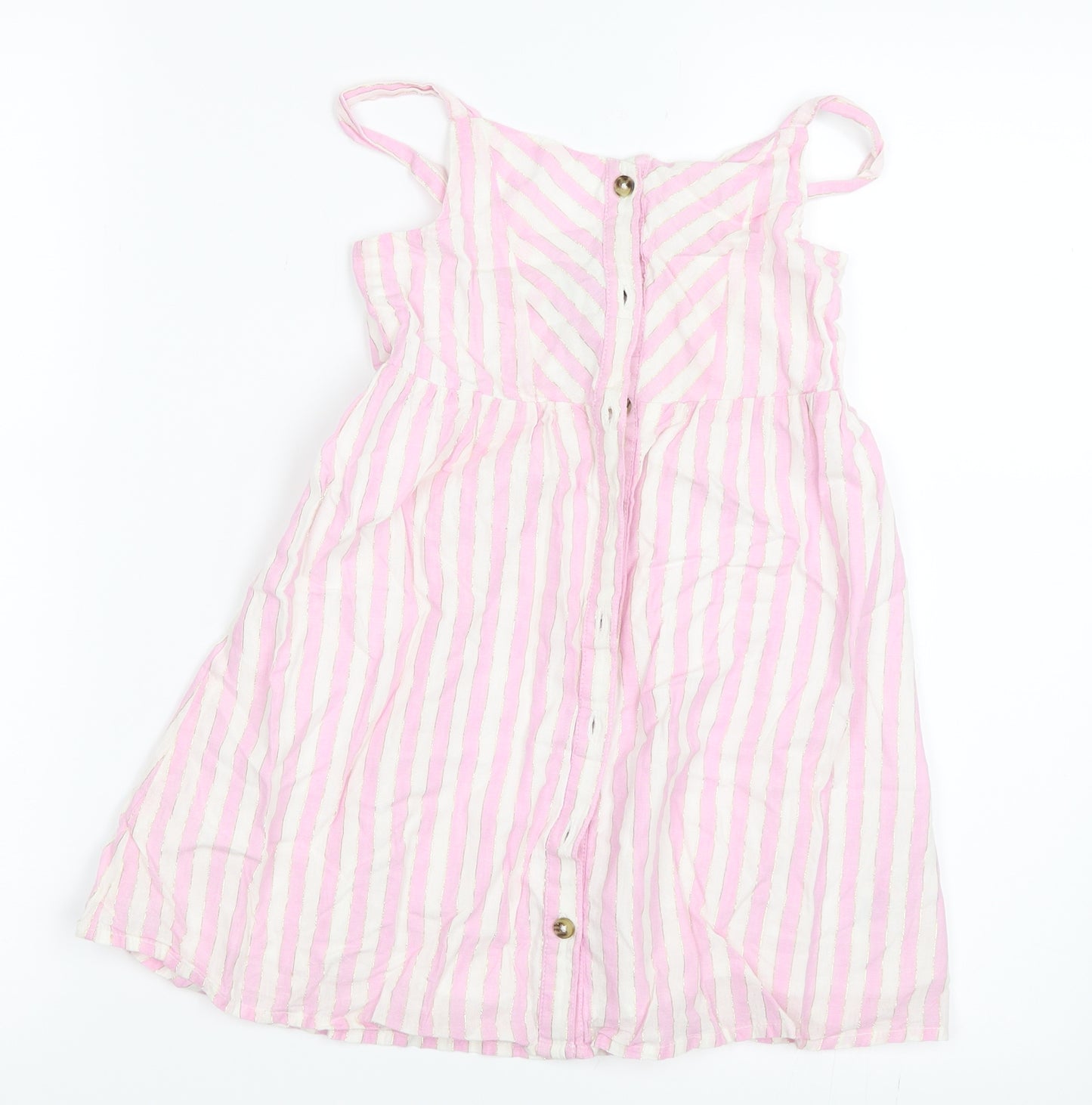 George Girls Pink Striped  Fit & Flare  Size 5-6 Years