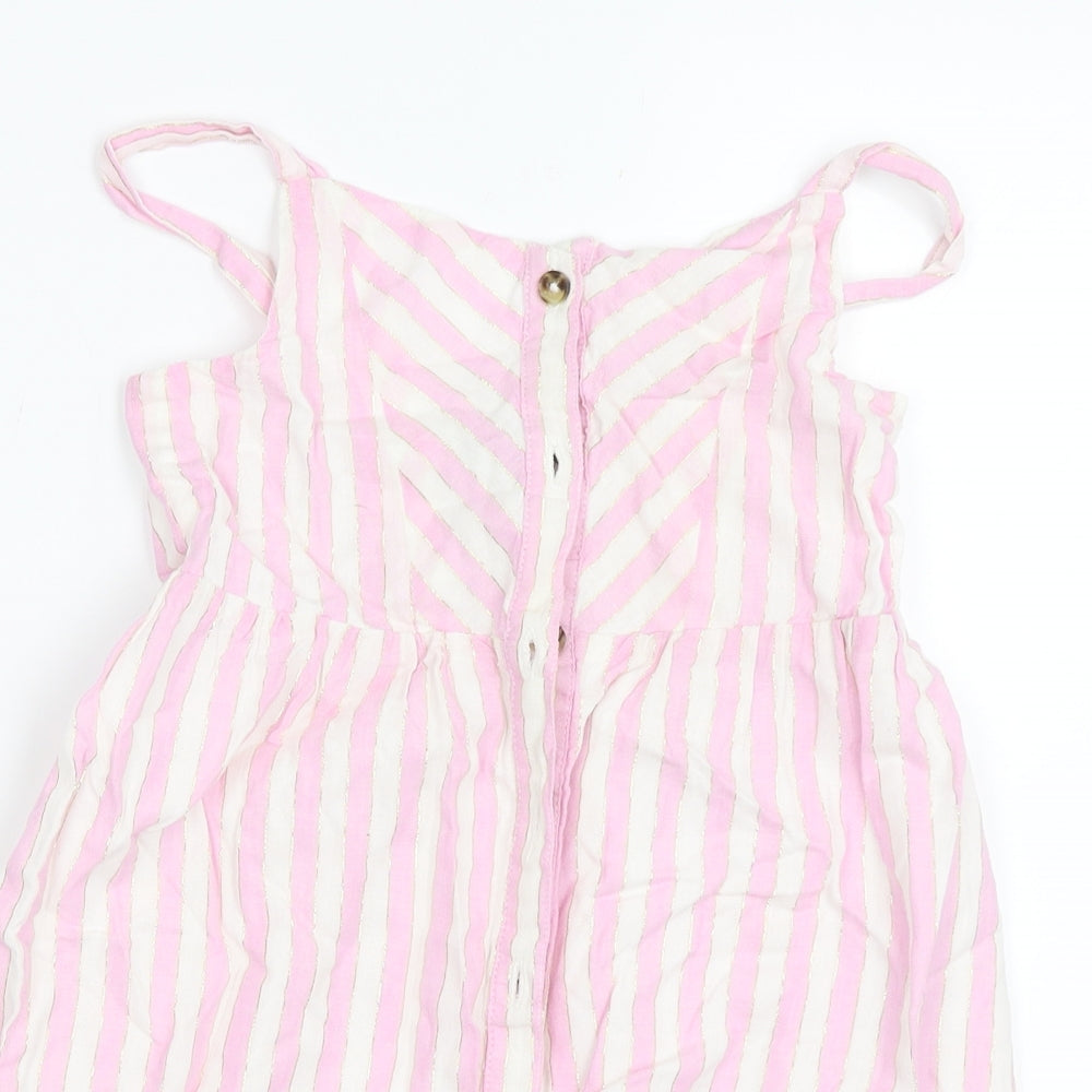George Girls Pink Striped  Fit & Flare  Size 5-6 Years