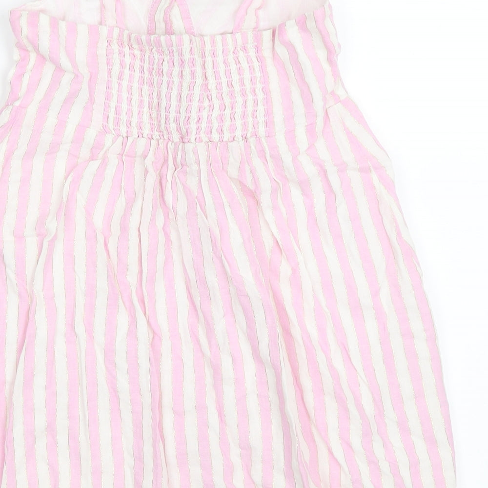 George Girls Pink Striped  Fit & Flare  Size 5-6 Years