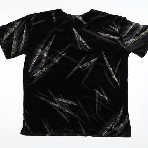 Charmell Womens Black  Velour Basic Blouse Size M