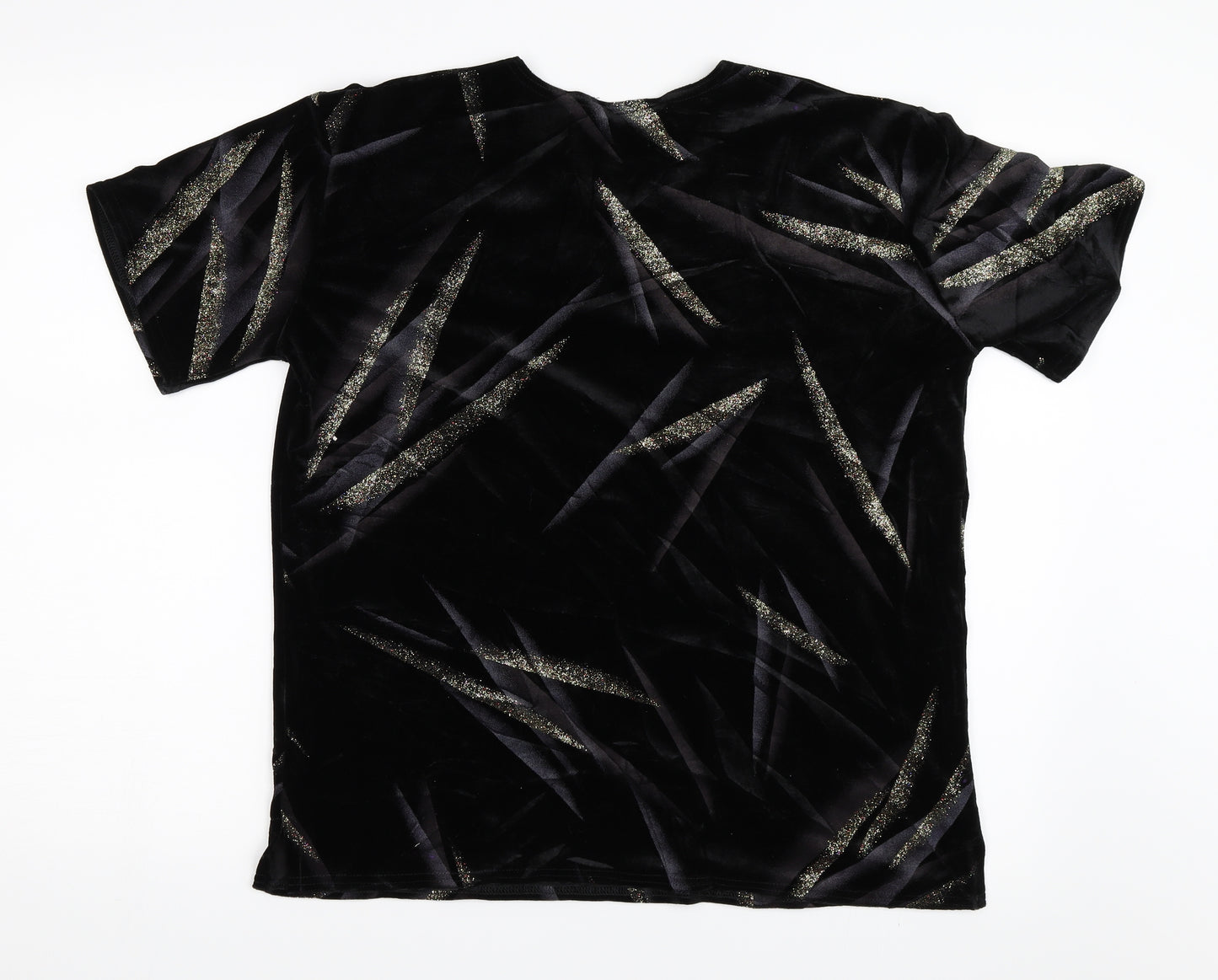 Charmell Womens Black  Velour Basic Blouse Size M