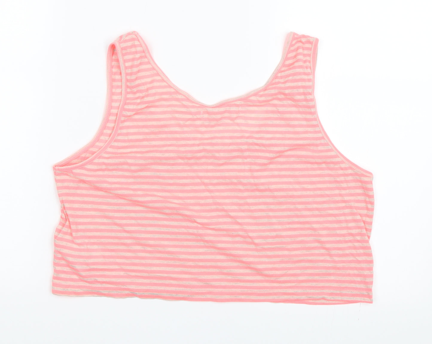 New Look Womens Pink Striped  Basic Tank Size 12