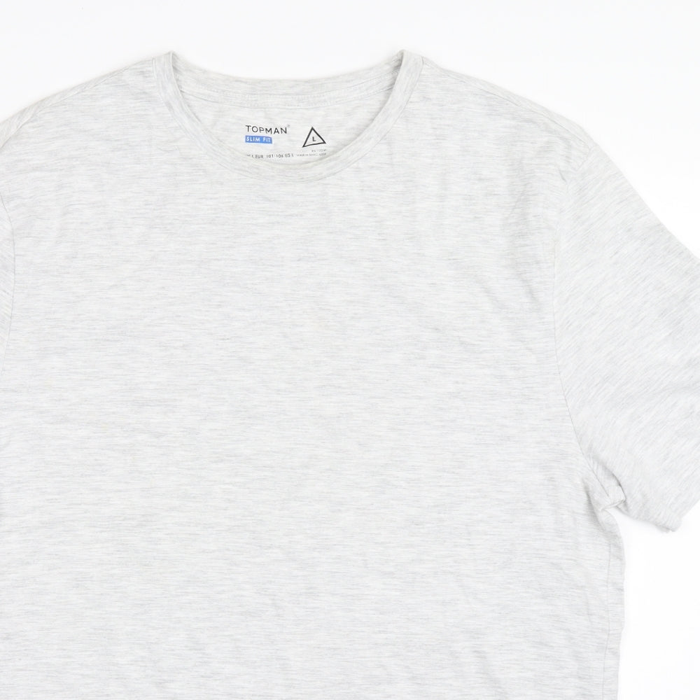 Topman Mens Grey    T-Shirt Size L