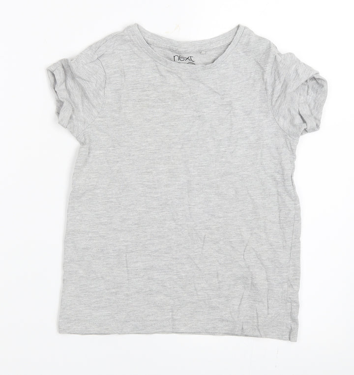 NEXT Girls Grey Basic T-Shirt Size 7 Years