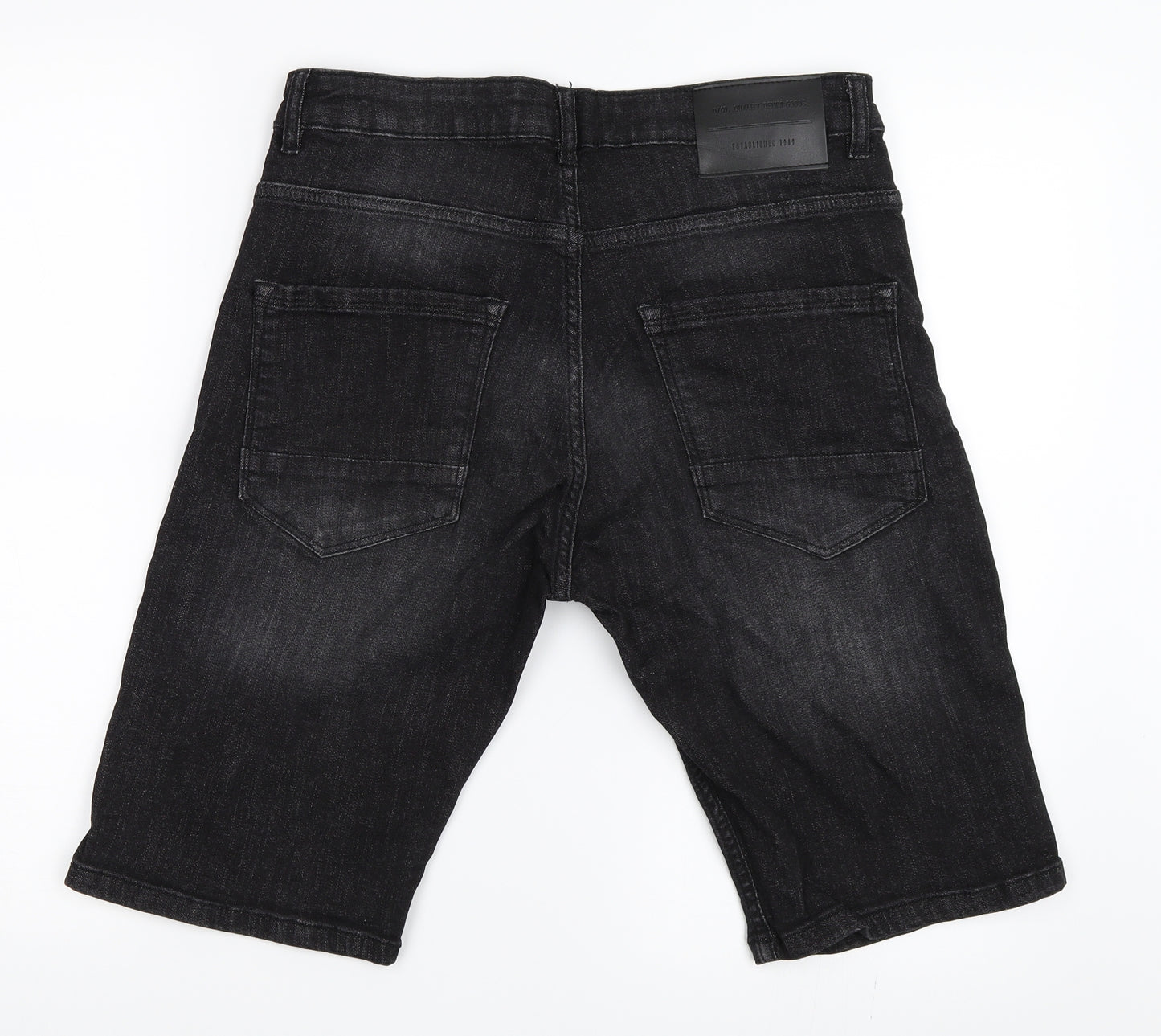 Primark Mens Black  Denim Bermuda Shorts Size 30 in