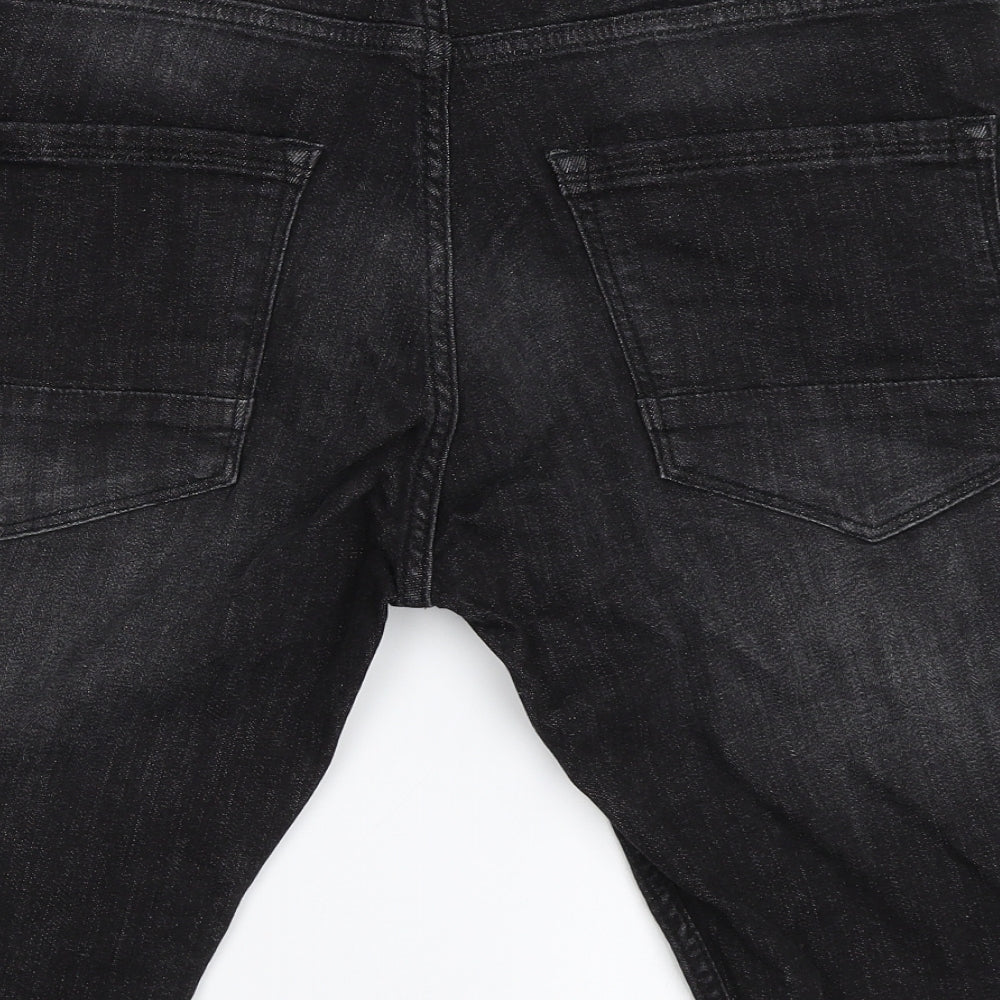 Primark Mens Black  Denim Bermuda Shorts Size 30 in