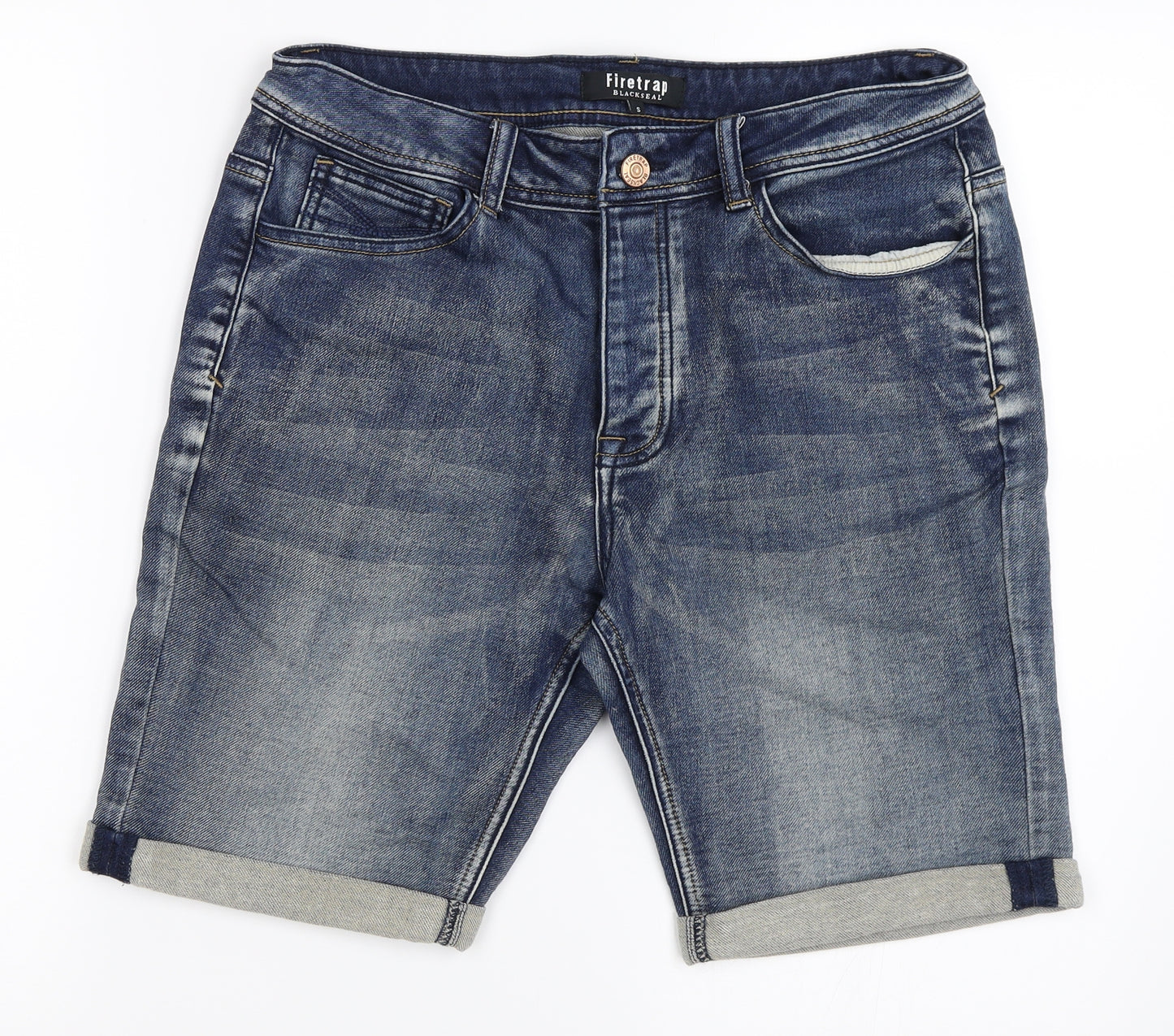 Firetrap Mens Blue  Denim Bermuda Shorts Size S