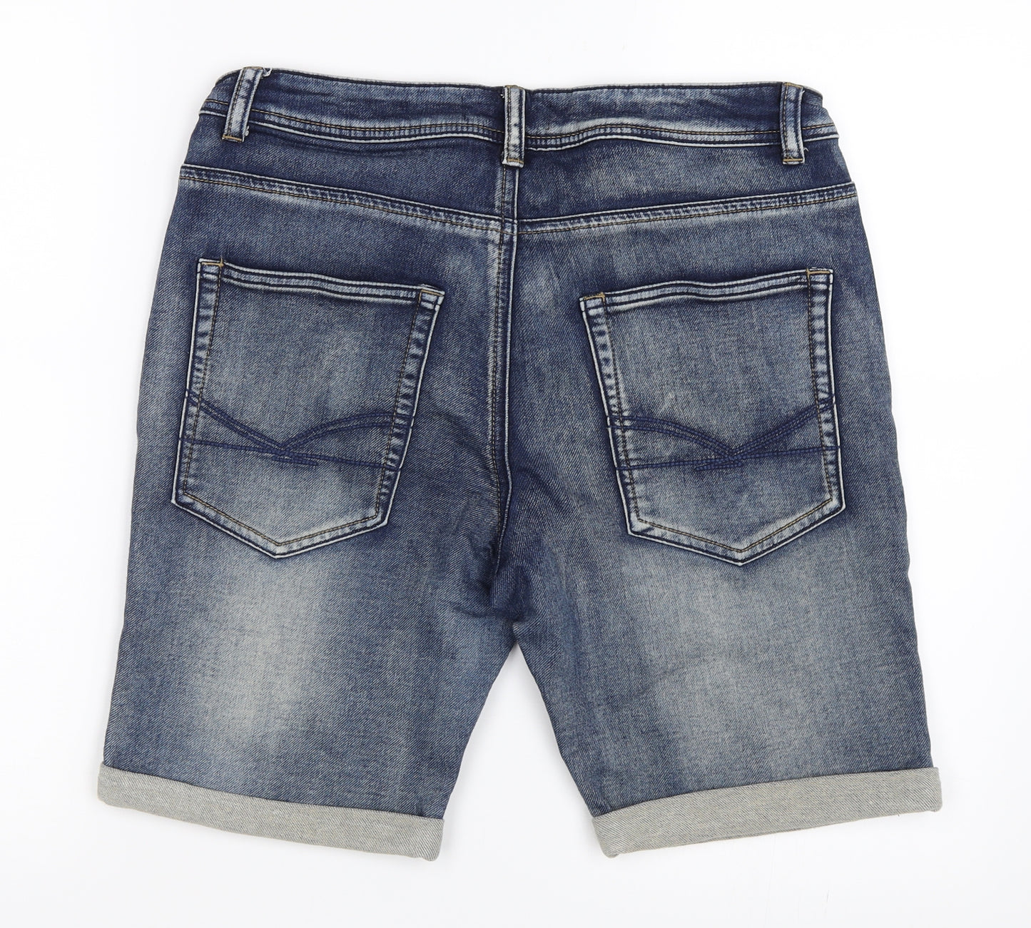 Firetrap Mens Blue  Denim Bermuda Shorts Size S