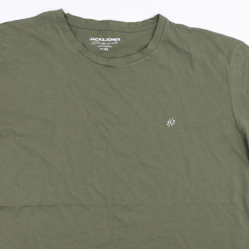 JACK & JONES Mens Green    T-Shirt Size XL