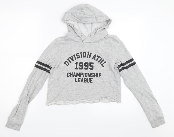 H&M Girls Grey Pullover Hoodie Size 12-13 Years
