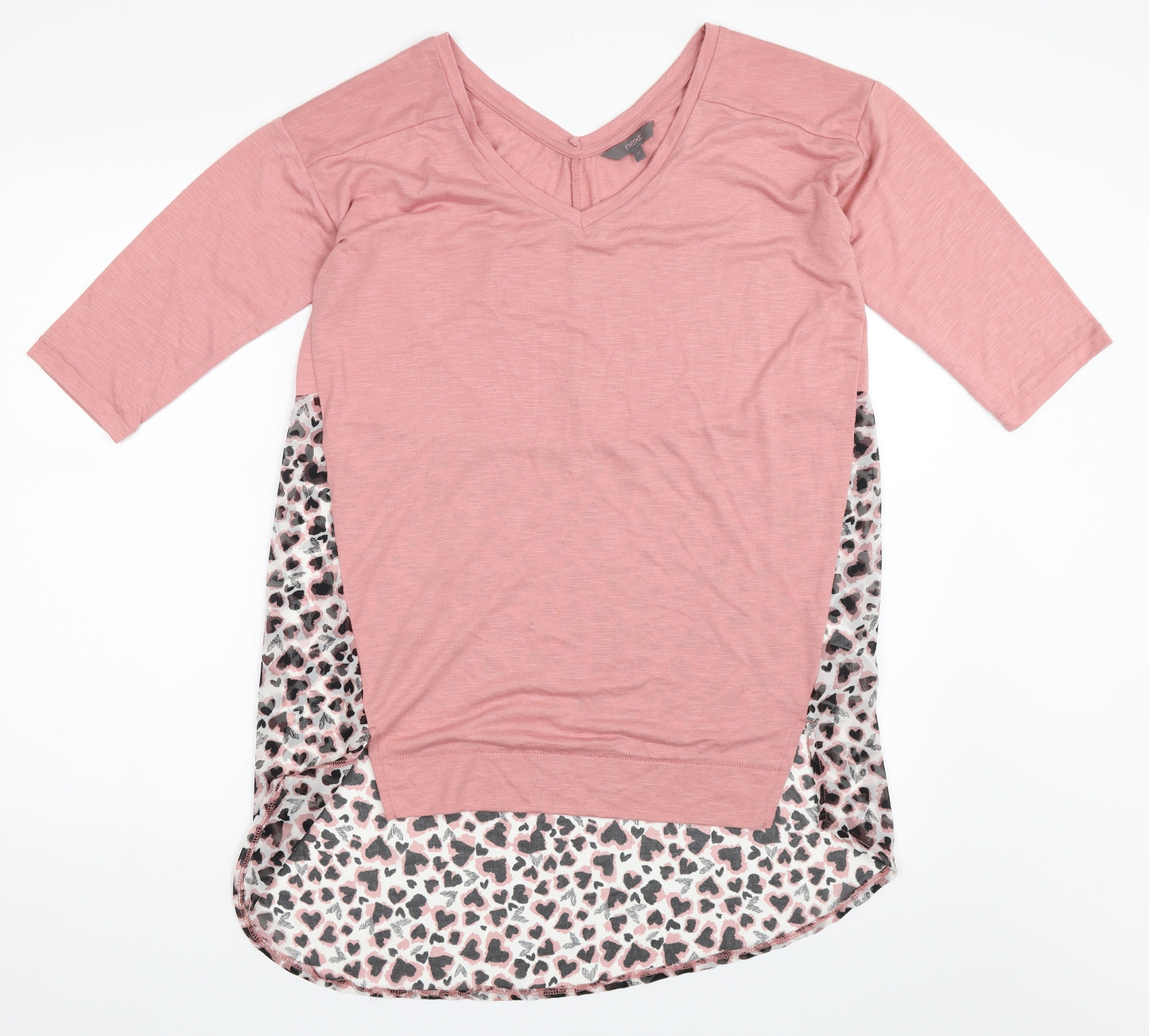 NEXT Womens Pink Animal Print  Basic T-Shirt Size 12