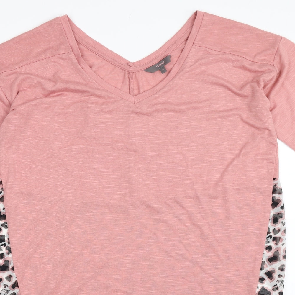 NEXT Womens Pink Animal Print  Basic T-Shirt Size 12