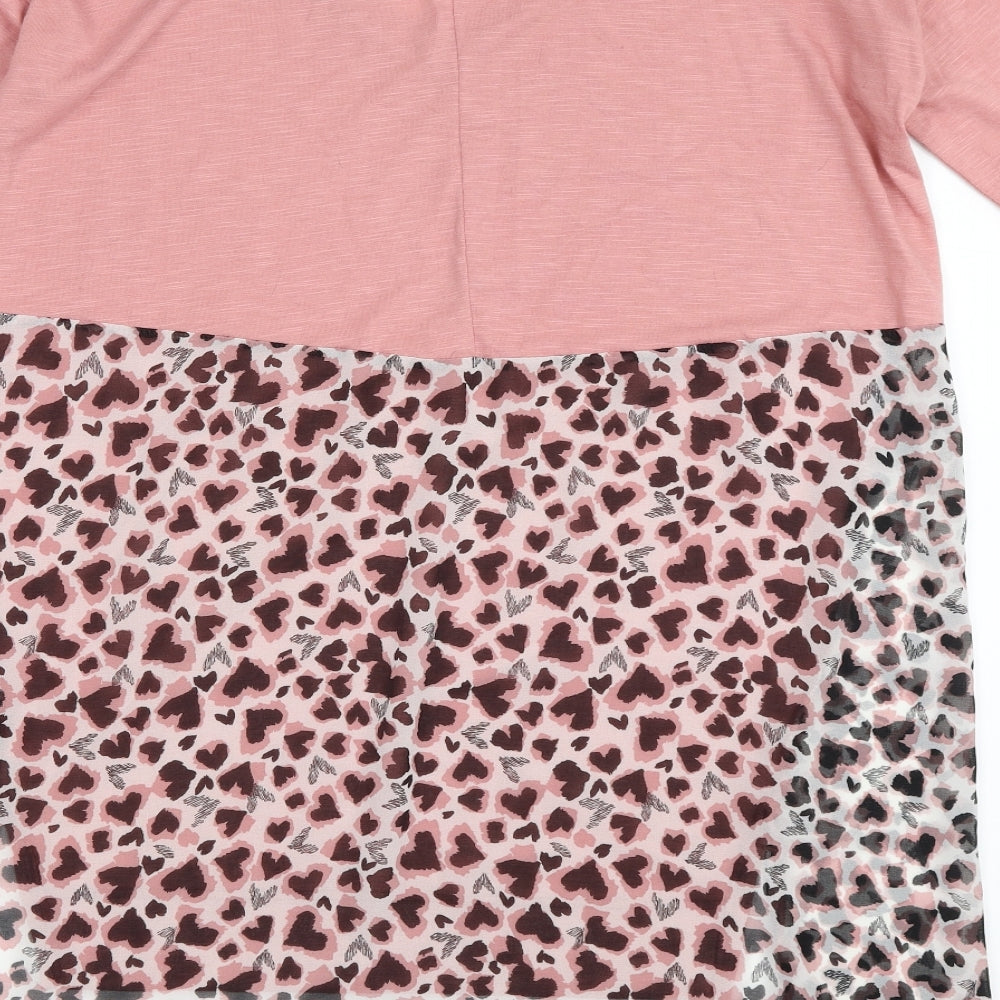 NEXT Womens Pink Animal Print  Basic T-Shirt Size 12