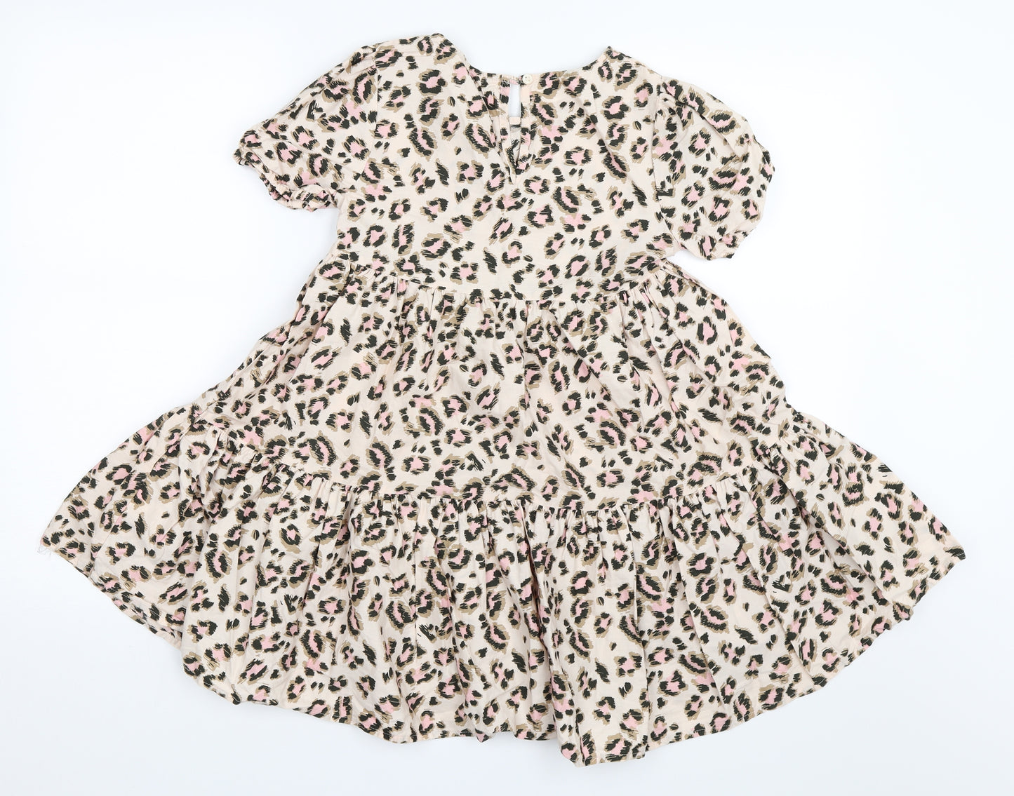F&F Girls Beige Animal Print  Trapeze & Swing  Size 8-9 Years