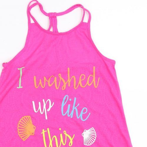 Matalan Girls Pink   Basic Tank Size 5 Years  - Mermaid