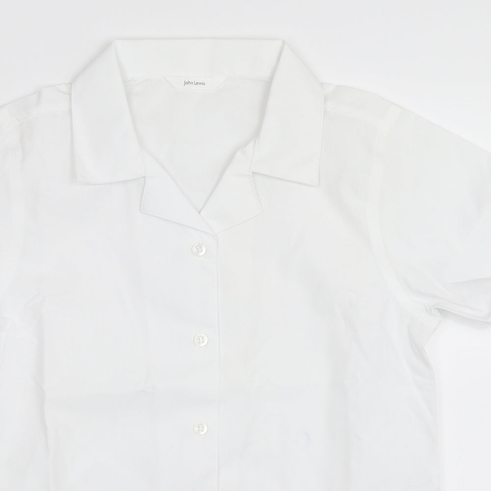 John Lewis Girls White   Basic Button-Up Size 10 Years  - School shirt