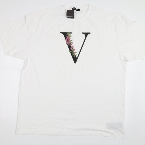 Simply Be Womens White   Basic T-Shirt Size M