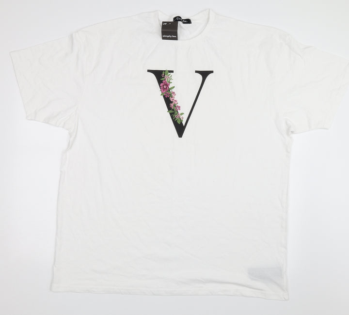 Simply Be Womens White Basic T-Shirt Size M