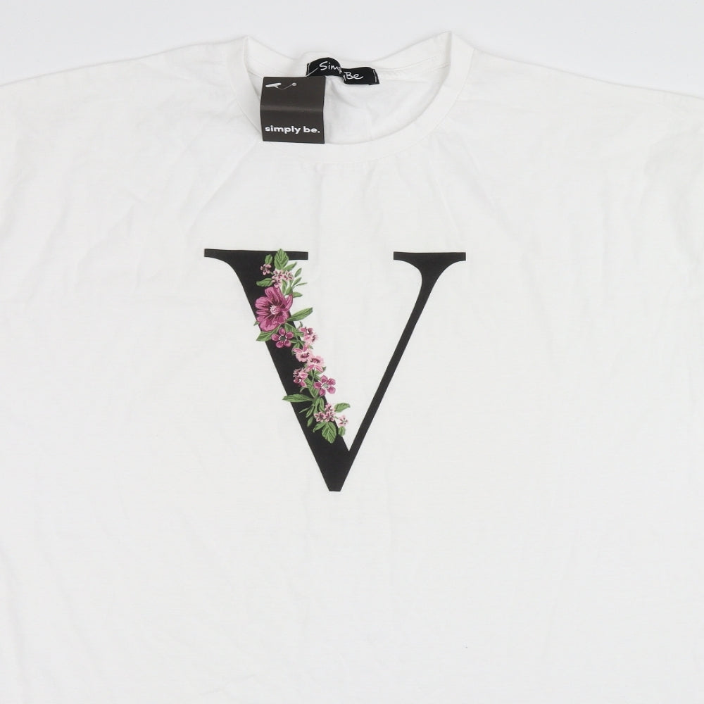 Simply Be Womens White   Basic T-Shirt Size M