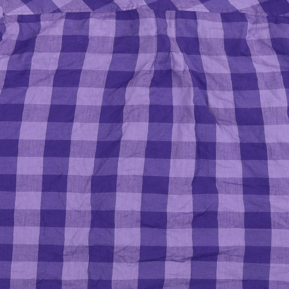 Yours Womens Purple Check  Basic Blouse Size 32