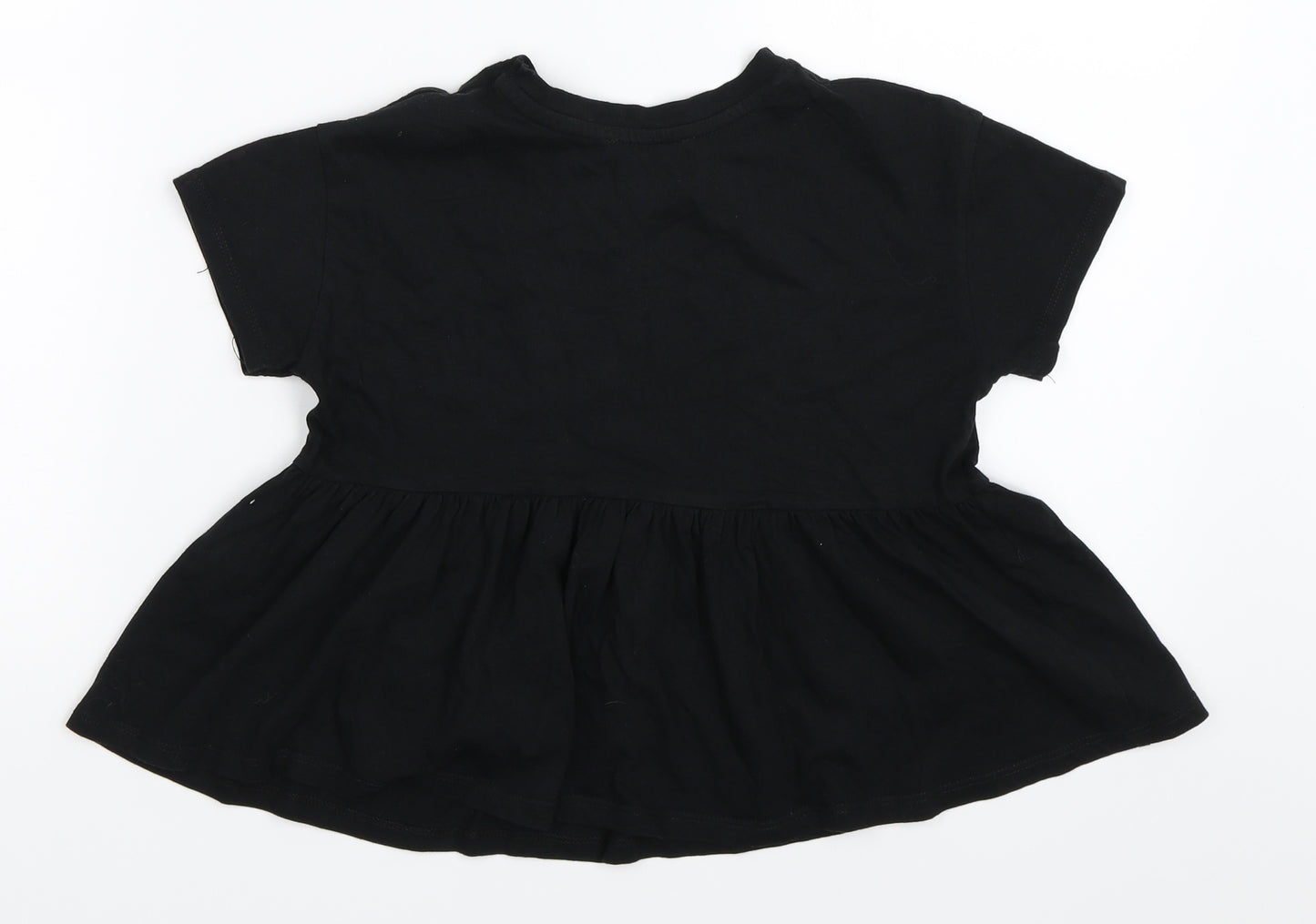 Primark Girls Black   Basic T-Shirt Size 7-8 Years