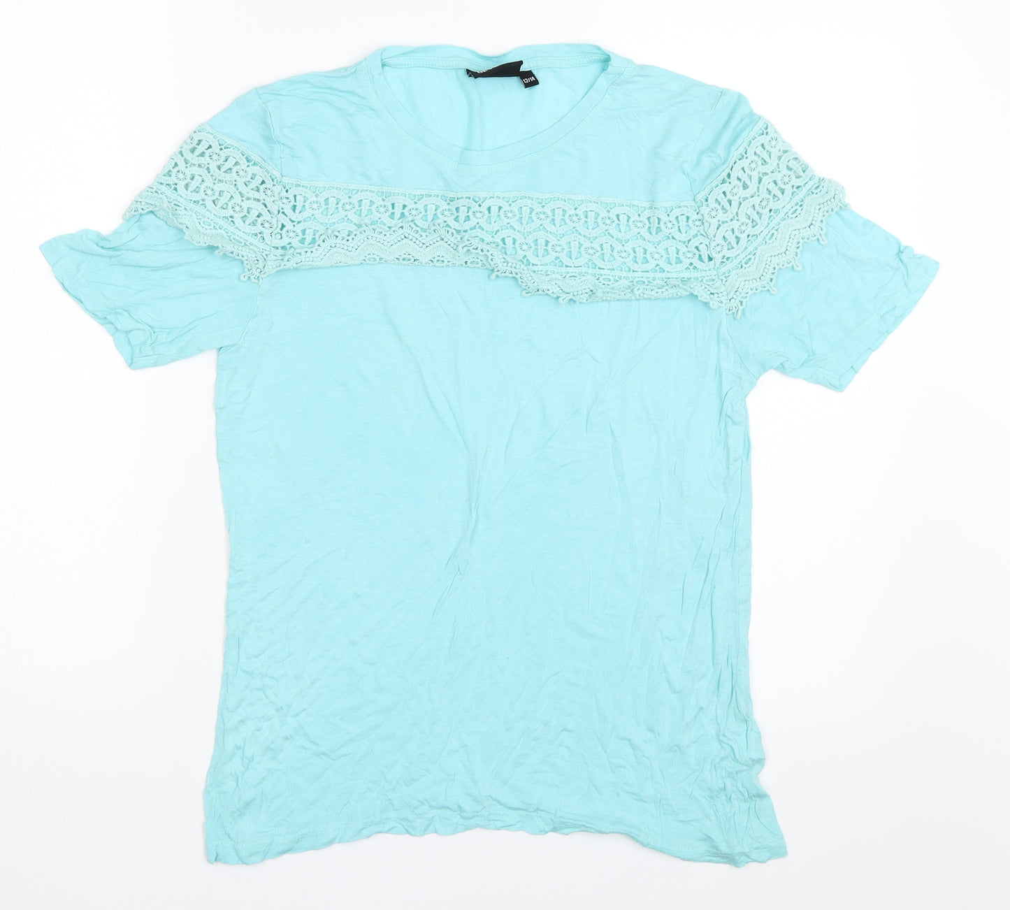 BeYou Womens Blue   Basic T-Shirt Size 12