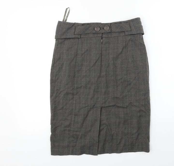 Preworn  Womens Brown Check  Bandage Skirt Size 30 in