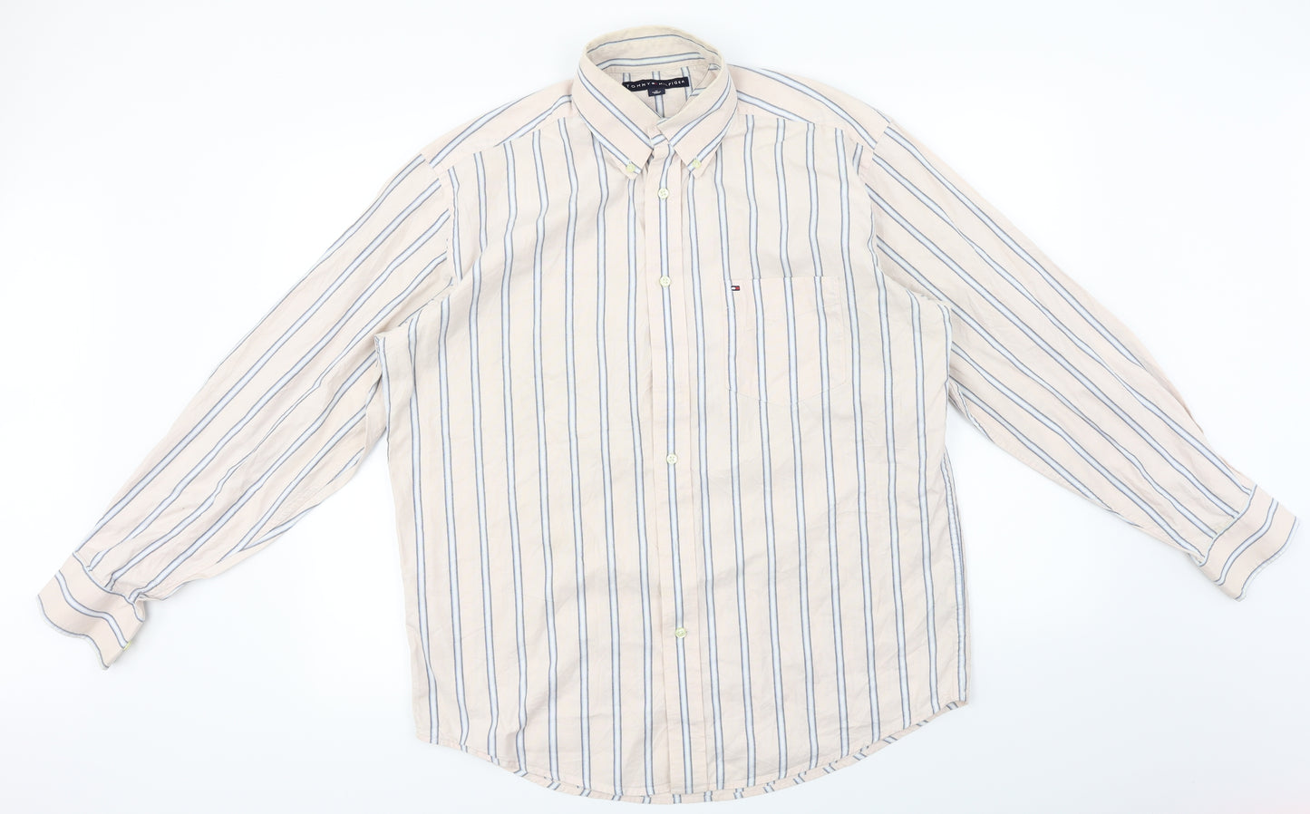 Tommy Hilfiger  Mens Pink Striped   Button-Up Size M