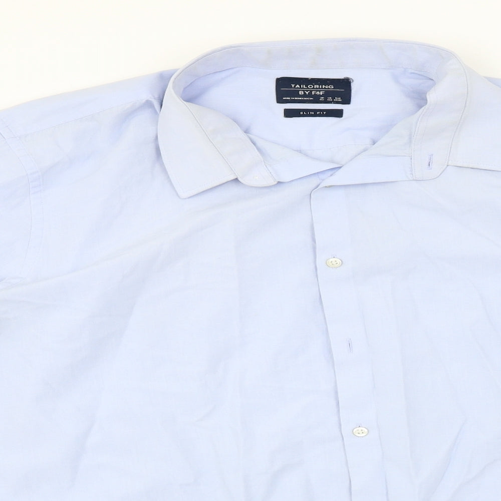 F&F  Mens Blue    Dress Shirt Size XL