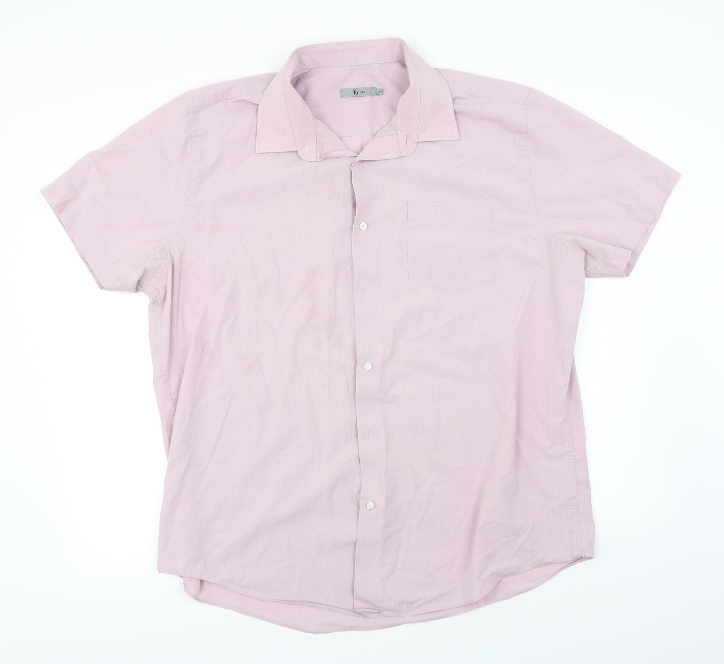 TU Mens Pink    Dress Shirt Size L