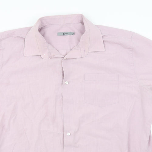 TU Mens Pink    Dress Shirt Size L